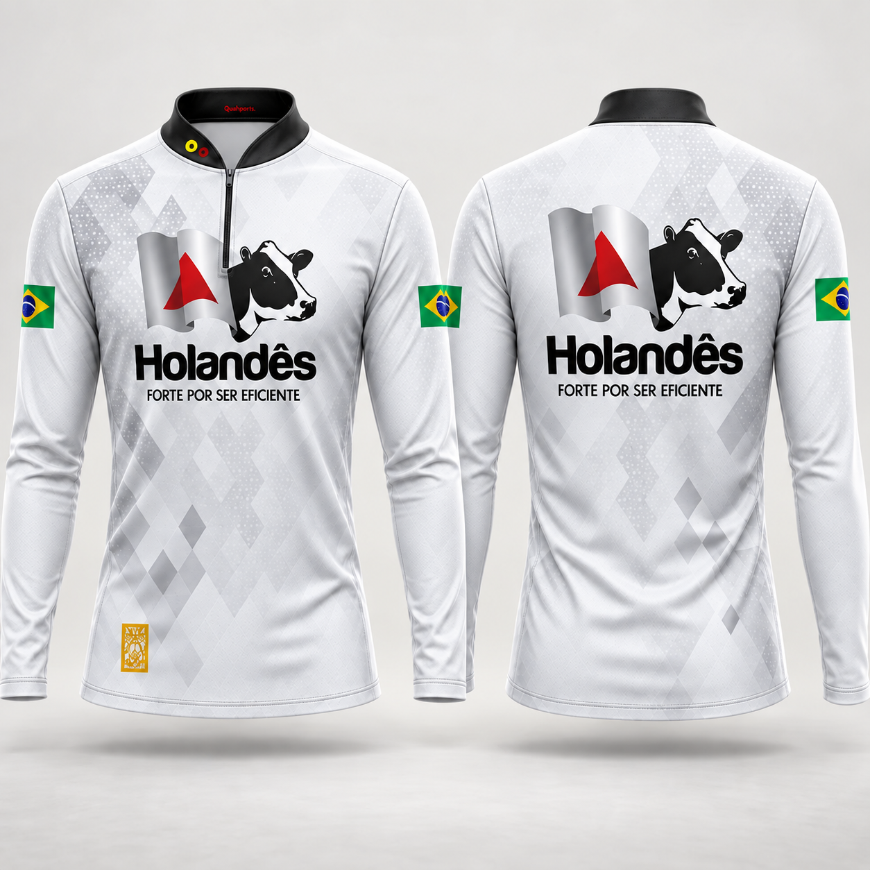 Mockup de referência: Uniforme do segmento de pecuária, frente e costas