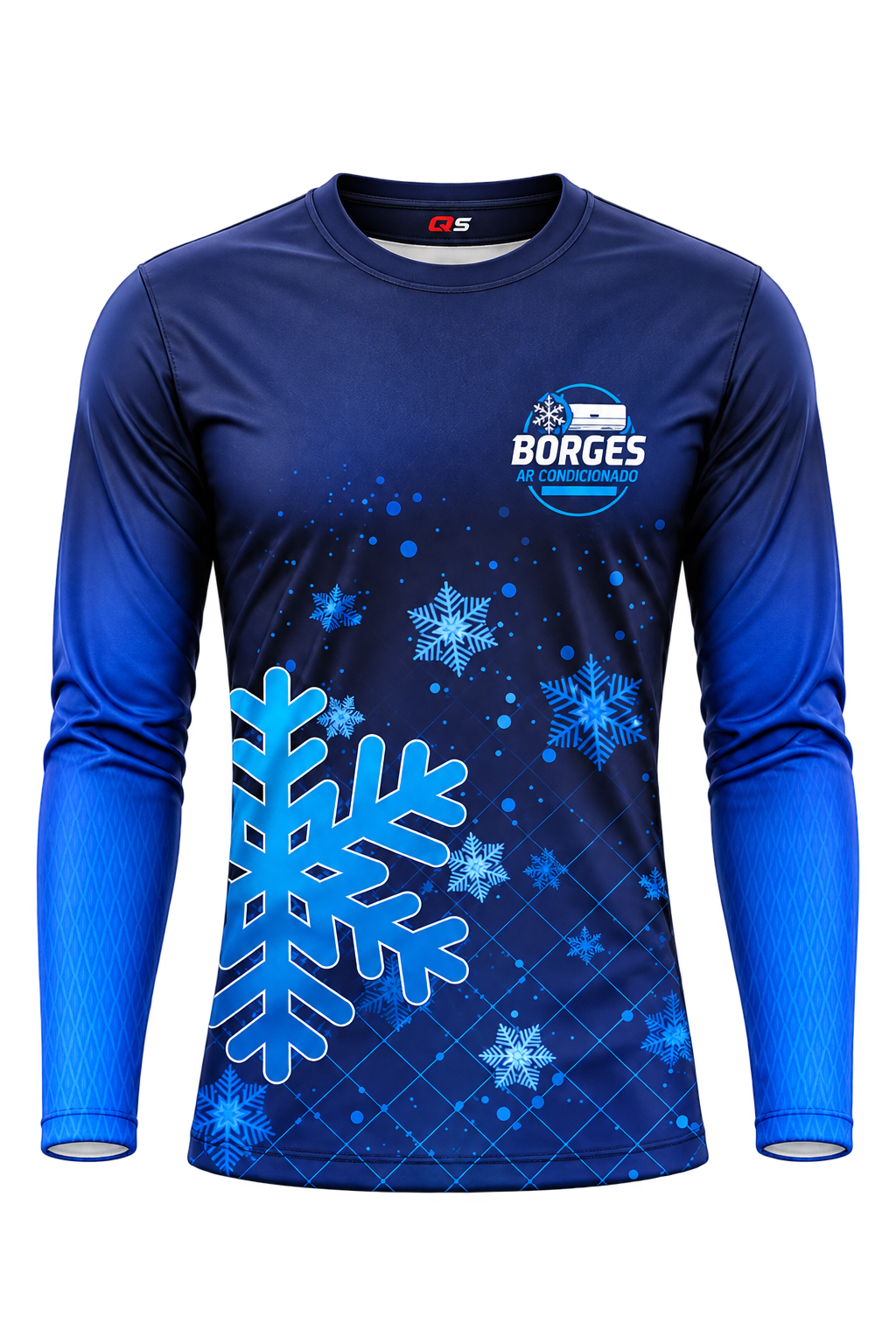 Imagem ilustrativa: camisa manga longa de climatizacao, gola redonda